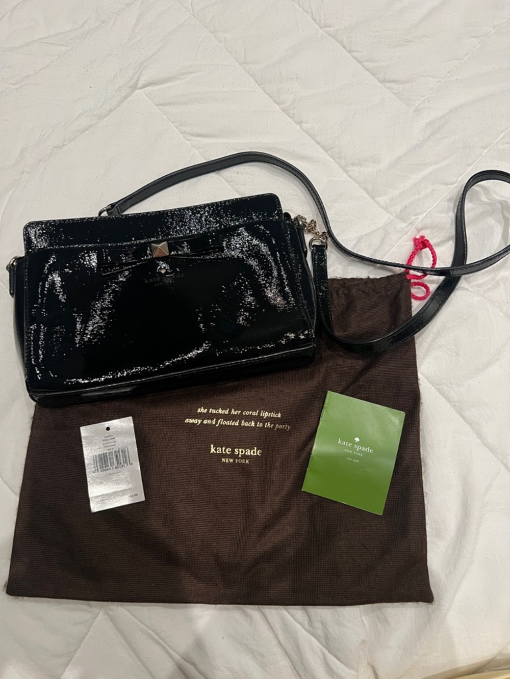 kate spade Black Patent Leather Crossbody with Bow Accent- GREAT CONDITION!!